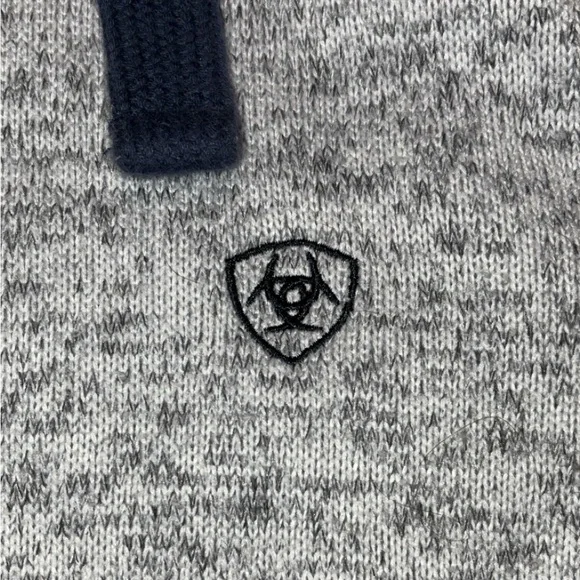 Ariat Gray Zip Up Hooded Jacket Small | Cozy Athleisure Lightweight Hoodie - Picture 3 of 7